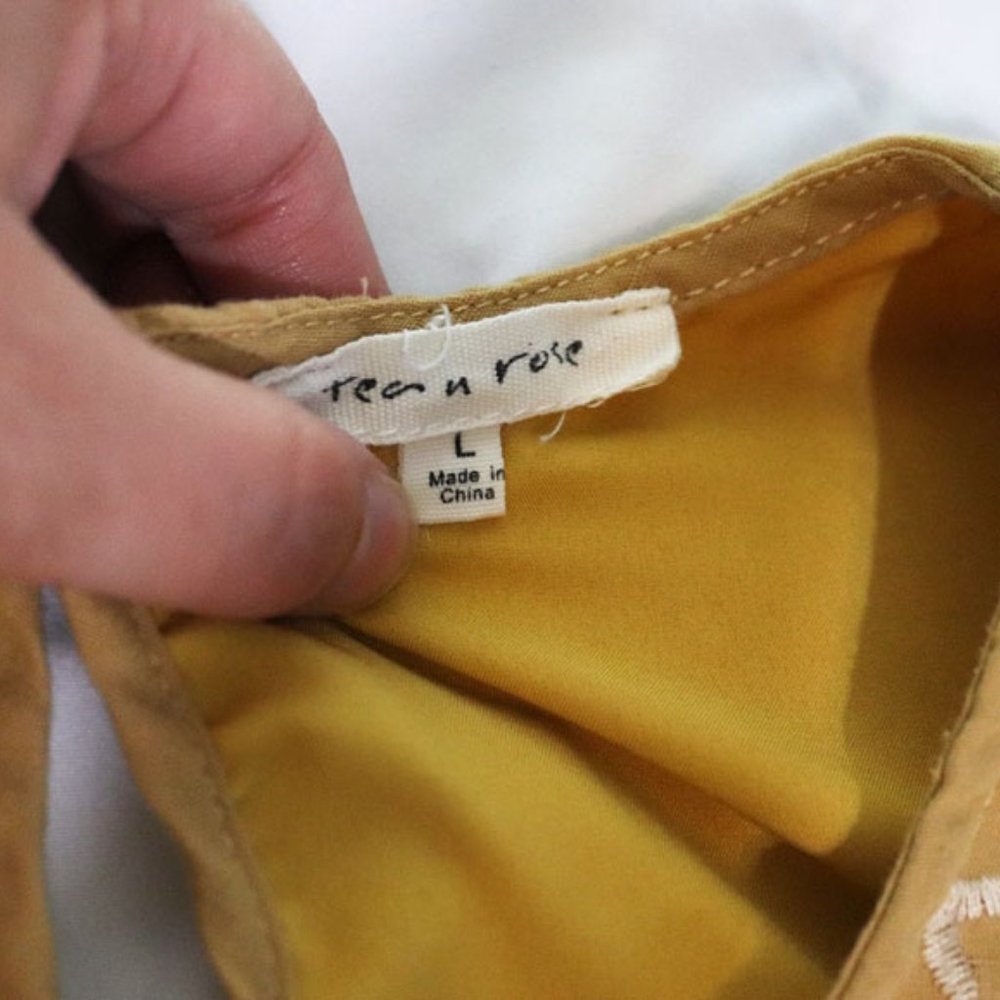 Mustard Yellow Embroidered Peplum Blouse - Picture 6 of 6